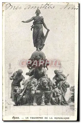 Cartes postales Paris Le Triomphe de la Republique Lion