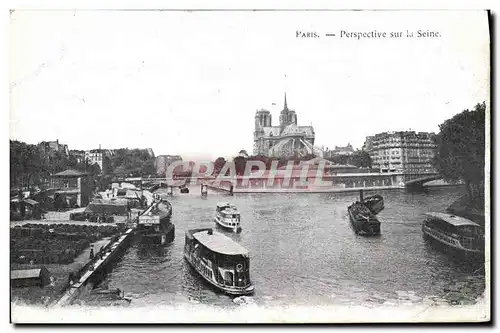 Ansichtskarte AK Paris Perspective sur la Seine Bateaux Notre Dame