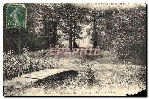 Cartes postales Chateau de Villeron pres Moret Un Coin du Parc