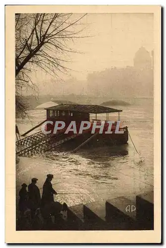 Ansichtskarte AK Paris Vue De La Seine Pendant La Crue Peche Pecheur