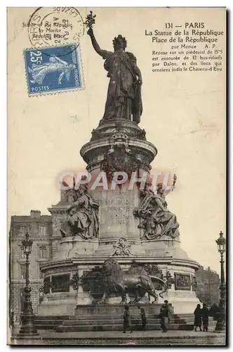 Ansichtskarte AK Paris La Statue De La Republique Place De La Republique Lion