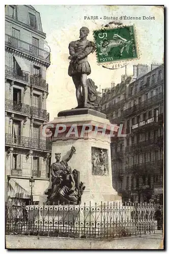 Ansichtskarte AK Paris Statue D&#39Etienne Dolet