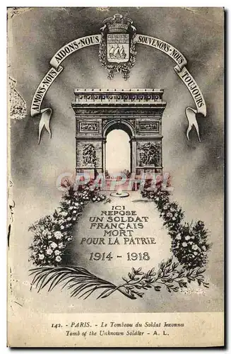 Cartes postales Paris Le Tombeau Du Soldat