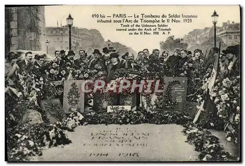 Cartes postales Paris La Dalle Du Soldat Inconnu Inhume Sous l&#39Arc De Triomphe