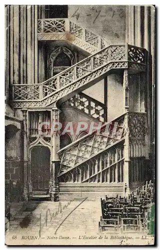 Ansichtskarte AK Rouen Notre Dame L&#39Escalier De La Bibliotheque