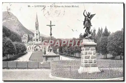 Ansichtskarte AK Lourdes La Statue de Saint Michel