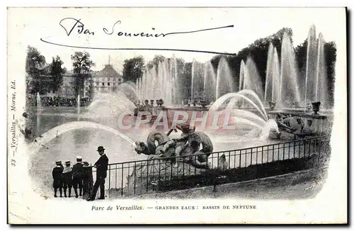 Cartes postales Parc de Versailles Grandes Eaux Bassin De Neptune