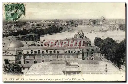 Cartes postales Palais de Versailles Panorama Vers le Chateau Pris de L&#39Hotel de Ville