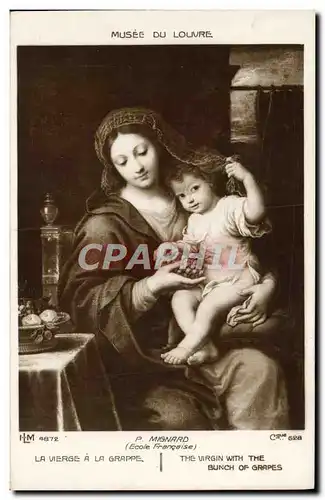 Cartes postales Musee Du Louvre Mignard La vierge a la grappe