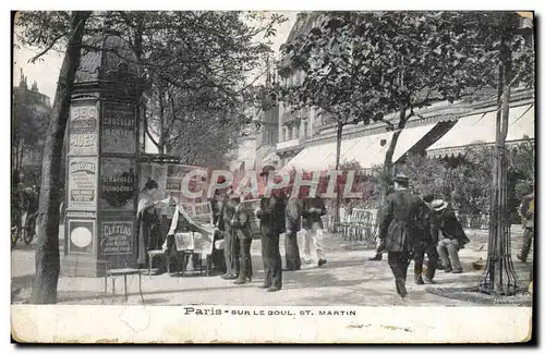 Cartes postales Paris Sur Le Boulevard St Martin Le marchand de journaux Petits Metiers