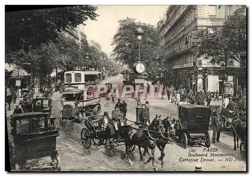 Cartes postales Paris Boulevard Montmartre Carrefour Drouot Autobus