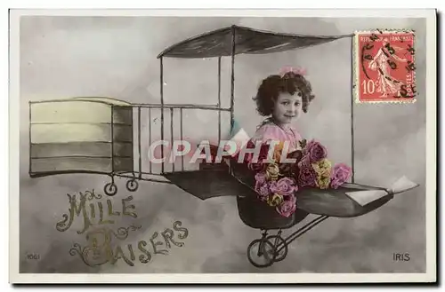 Cartes postales Fantaisie Enfant Avion