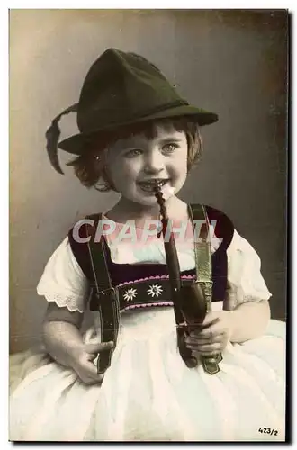 Cartes postales Fantaisie Enfant Folklore Tirol Tyrol