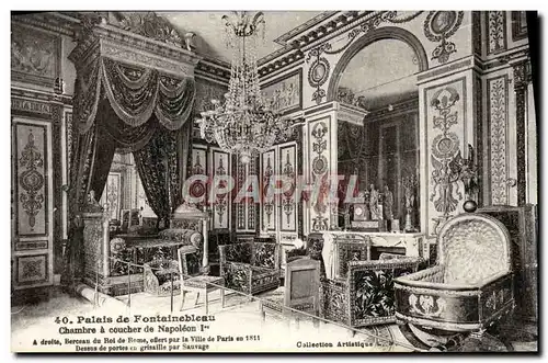 Ansichtskarte AK Palais de Fontainebleau Les Petits Appartements Chambre a coucher de Napoleon 1er