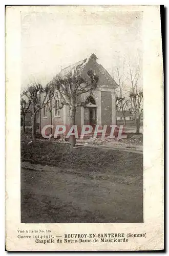 Cartes postales Rouvroy En Santerre Chapelle de Notre Dame De Misericorde Militaria