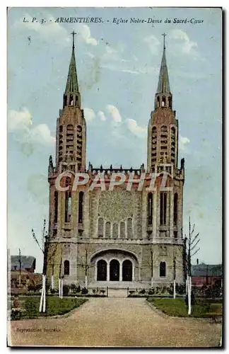 Ansichtskarte AK Armentieres Eglise Notre Dame du Sacre Coeur