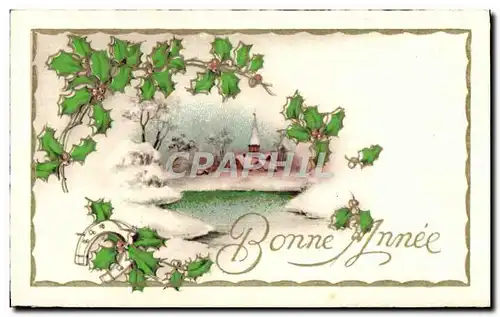 Cartes postales Fantaisie Fleurs Bonne annee