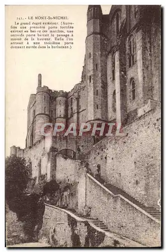 Cartes postales Mont Saint Michel Le grand degre exterieur