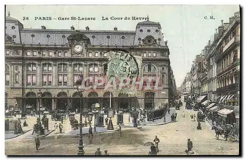 Cartes postales Paris Gare Saint Lazare La Cour du Havre