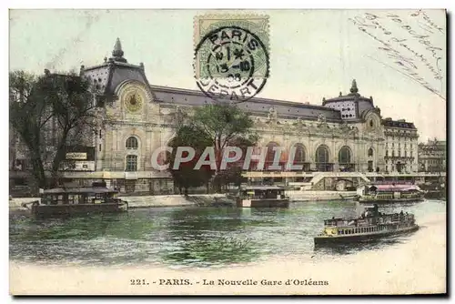 Cartes postales Paris La Nouvelle Gare d&#39Orleans Bateau Peniche