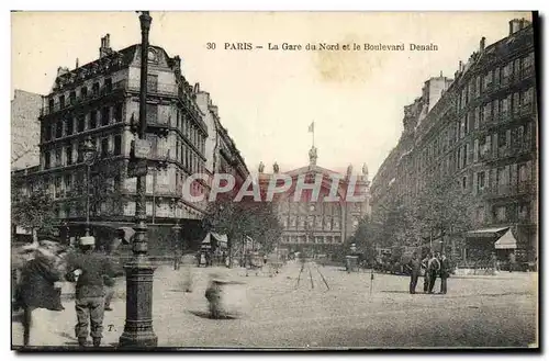 Cartes postales Paris La Gare du Nord et le Boulevard Denain