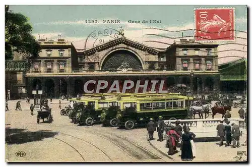 Cartes postales Paris Gare de l&#39Est Autobus Trocadero Gare de l&#39Est