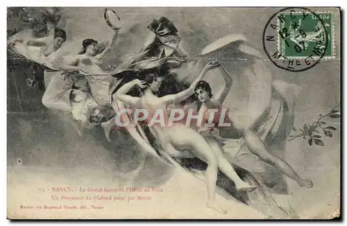 Cartes postales Nancy Le Grand Salon de L'Hotel de Ville Un fragment du plafond peint par Morot