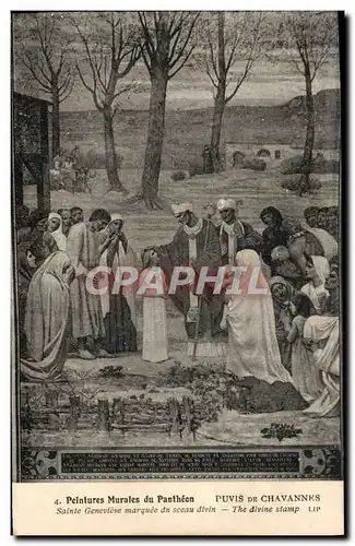 Ansichtskarte AK Peintures Murales du Pantheon Puvis De Chavannes Sainte Genevieve marquee du sceau divin