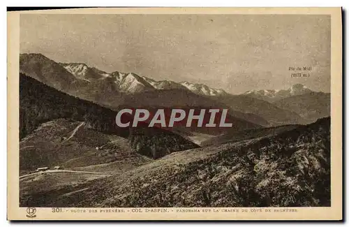 Ansichtskarte AK Route des Pyrenees Col d&#39Aspin Panorama sur la chaine du cote de Bagneres