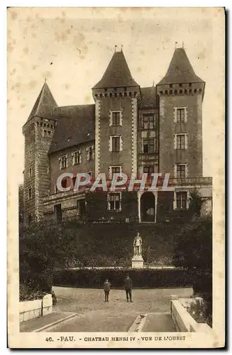 Cartes postales Pau Chateau Henri IV Vue De L&#39Ouest