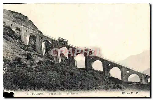 Ansichtskarte AK Lourdes Funiculaire Le Viaduc