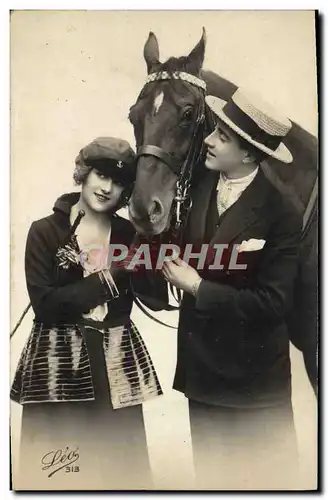 Cartes postales Femme Cheval