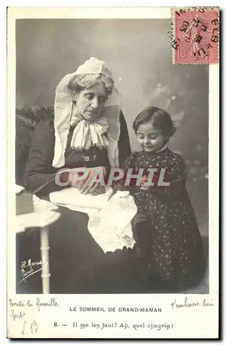 Cartes postales Le Sommeil De Grand Maman Enfant