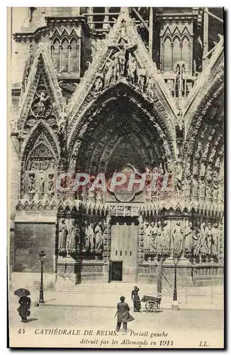 Cartes postales Cathedrale De Reims Portail Gauche