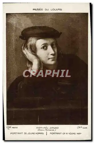 Cartes postales Musee Du Louvre Paris Raphael Sanzio Portrait de jeune homme