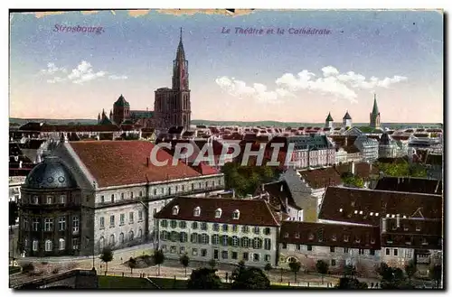 Cartes postales Strasbourg Le Theatre et la Cathedrale