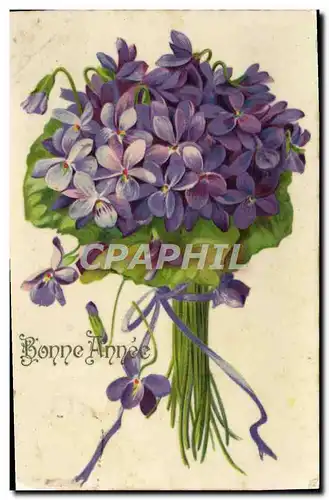 Cartes postales Fantaisie Fleurs Bonne Annee