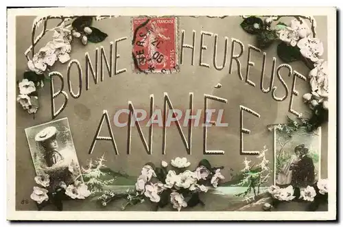 Cartes postales Fantaisie Fleurs Bonne Heureuse Annee