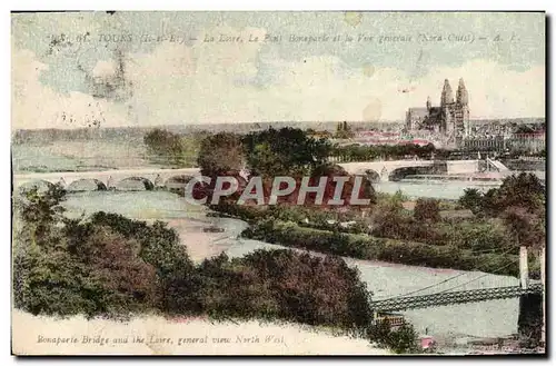 Ansichtskarte AK Tours La Loire Le Pont Bonaparte et la vue generale