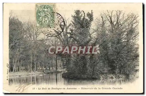 Cartes postales Paris Le Bois De Boulogne En Automne Reservoir De La Grande Cascade