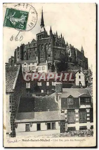 Cartes postales Mont Saint Michel Cote Est Pris Des Remparts