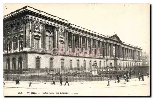 Cartes postales Paris Colonnade Du Louvre