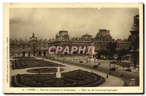 Cartes postales Paris Vue Sur Le Louvre Et Le Carrousel Bazar de l&#39hotel de ville BHV