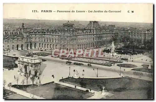 Ansichtskarte AK Paris Panorama Du Louvre Les Jardins Du Carrousel