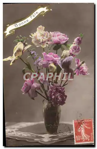 Cartes postales Fantaisie Fleurs Bonne Fete