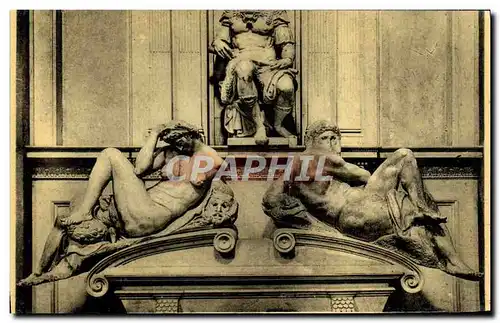 Cartes postales Michel Ange Florence Eglise San Lorenzo Nouvelle Sacristie la nuit et le jour Tombeau de Julien