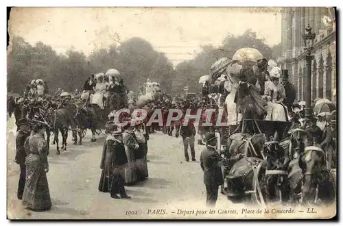 Cartes postales Paris Depart Pour Les Courses Place De La Concorde