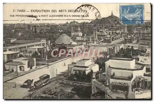 Ansichtskarte AK Paris Exposition Des Arts Decorafits Vue Panoramique Vers Le Pont Alexandre III et le grand Pala