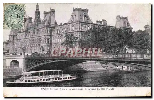 Cartes postales Paris Le Pont d&#39Arcole L&#39Hotel De Ville