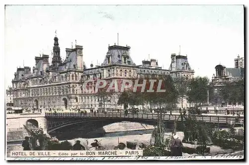 Cartes postales Hotel De Ville Par Le Bon Marche Paris Marche aux fleurs